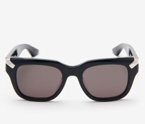 Quadratische Punk-Sonnenbrille mit Nieten