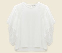 JERSEYTOP MIT ÄRMELN AUS SEIDENGEORGETTE
