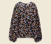 BLUSE MIT FLORALEM PRINT UND WEITEN ÄRMELN
