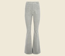 HOSE AUS SAMT MIT BOOTCUT