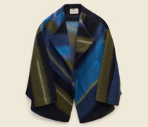 CAPE JACKE AUS GESTREIFTEM WOLLMIX