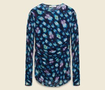 Mesh-top mit floralem Neon Print