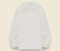 LEINENBLUSE MIT MACRAMÉ