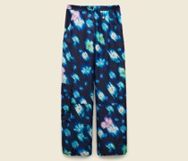 CARGOHOSE MIT FLORALEM NEON PRINT AUS SEIDENTWILL