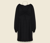 JERSEY KLEID MIT DETAILS AUS SEIDENGEORGETTE