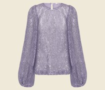 PAILLETTENBLUSE MIT VOLUMINÖSEN ÄRMELN
