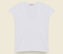 T-SHIRT MIT ABGERUNDETEM V-AUSSCHNITT