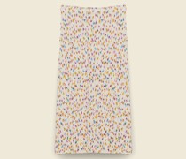 GESMOKTER BLEISTIFTROCK MIT FLORALEM PRINT
