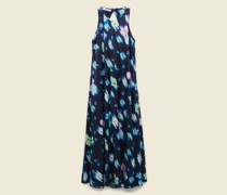 Kleid mit floralem Neon Print aus Satin