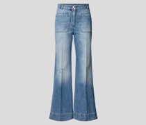Mid Rise Bootcut Jeans mit Label-Patch