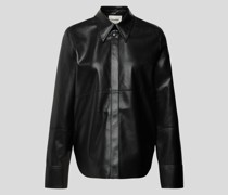 Hemdbluse in Leder-Optik