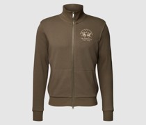 Sweatjacke mit Label-Stitching