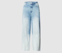 Jeans-Culotte mit ausgefranstem Saum