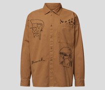 Freizeithemd mit Motiv-Stitchings