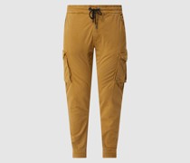 Cargohose mit Label-Details Modell 'Twill'