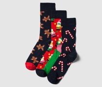 Socken in der Geschenkbox mit Allover-Muster Modell 'XMAS'