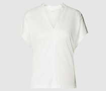 T-Shirt aus Lyocell mit V-Ausschnitt