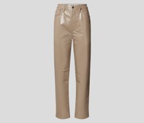 Straight Fit Lederhose in Lack-Optik