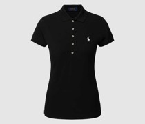 Slim Fit Poloshirt mit Logo-Stitching Modell 'JULIE'