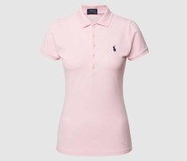 Slim Fit Poloshirt mit Logo-Stitching Modell 'JULIE'