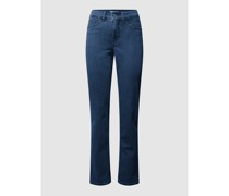 Straight Fit Jeans mit Label-Patch Modell 'Angela'