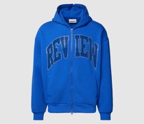 Oversized Sweatjacke mit Paillettenbesatz