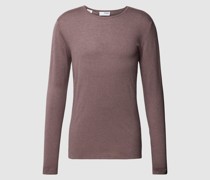Strickpullover in melierter Optik Modell 'Rome'
