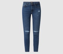 Cropped Skinny Fit Jeans aus Viskosemischung