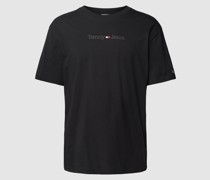 T-Shirt aus Baumwolle mit Label-Stitching