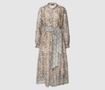 Hemdblusenkleid mit Allover-Muster