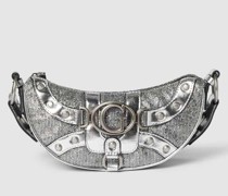 Saddle Bag mit Label-Applikation Modell 'VINTAGE' in silver