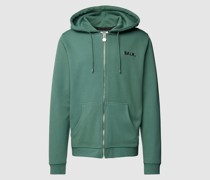 Sweatjacke mit Label-Detail und Reißverschluss
