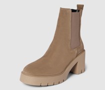 Stiefeletten mit Blockabsatz und profilierter Sohle