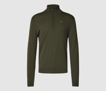 Wollpullover mit Troyer-Kragen