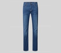 Slim Fit Jeans mit Knopfverschluss Modell "ARNE PIPE"