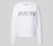 Sweatshirt mit überschnittenen Schultern und Label-Print