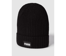 Beanie mit Label-Detail Modell 'Ribbed Classic Cuff'