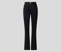 High Rise Bootcut Jeans mit Label-Patch