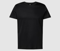 T-Shirt mit geripptem Rundhalsausschnitt