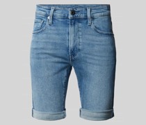 Slim Fit Jeansshorts im 5-Pocket-Design in hellblau