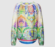 Bluse mit Schlüsselloch-Ausschnitt