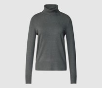 Rollkragenpullover aus Viskose-Mix mit gerippten Abschlüssen