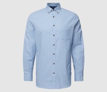Flanellhemd mit Button-Down-Kragen