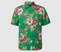 Freizeithemd mit floralem Allover-Muster