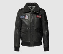 Lederjacke aus echtem Leder mit Label-Patches Modell 'CRUISE'