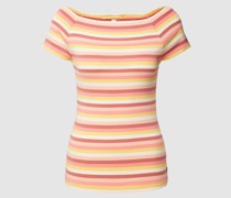 T-Shirt aus Baumwoll-Elasthan-Mix mit Streifenmuster