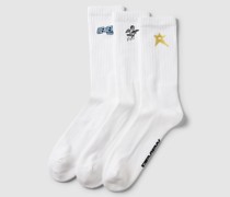 Socken mit Label-Stitchings im 3er-Pack