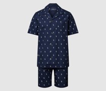 Pyjama mit Allover-Logo-Muster Modell 'WOVEN'