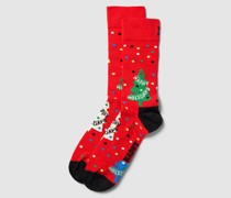 Socken mit Allover-Muster Modell 'Happy Holidays'