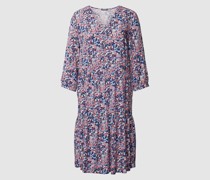 Knielanges Kleid aus Viskose mit floralem Muster